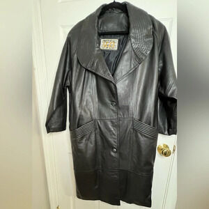 Izzi Vintage Leather Trench Coat